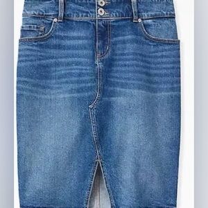 NWT Torrid Size 18 Denim Slit Midi Skirt